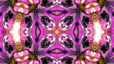 Soyut boya fırça mürekkep patlayabilir formanın düzgün kavramı simetrik desen süs dekoratif Kaleidoscope hareketi geometrik daire ve yıldız şekiller