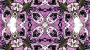 Soyut boya fırça mürekkep patlayabilir formanın düzgün kavramı simetrik desen süs dekoratif Kaleidoscope hareketi geometrik daire ve yıldız şekiller