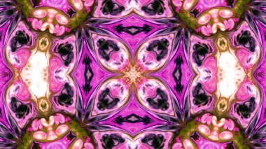 Soyut boya fırça mürekkep patlayabilir formanın düzgün kavramı simetrik desen süs dekoratif Kaleidoscope hareketi geometrik daire ve yıldız şekiller