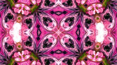 Soyut boya fırça mürekkep patlayabilir formanın düzgün kavramı simetrik desen süs dekoratif Kaleidoscope hareketi geometrik daire ve yıldız şekiller