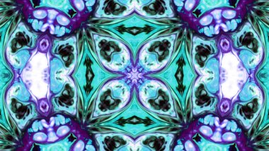 Soyut boya fırça mürekkep patlayabilir formanın düzgün kavramı simetrik desen süs dekoratif Kaleidoscope hareketi geometrik daire ve yıldız şekiller