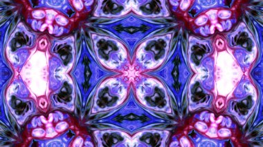 Soyut boya fırça mürekkep patlayabilir formanın düzgün kavramı simetrik desen süs dekoratif Kaleidoscope hareketi geometrik daire ve yıldız şekiller