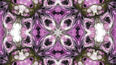 Soyut boya fırça mürekkep patlayabilir formanın düzgün kavramı simetrik desen süs dekoratif Kaleidoscope hareketi geometrik daire ve yıldız şekiller