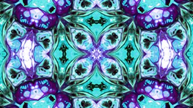 Soyut boya fırça mürekkep patlayabilir formanın düzgün kavramı simetrik desen süs dekoratif Kaleidoscope hareketi geometrik daire ve yıldız şekiller