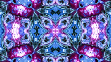 Soyut boya fırça mürekkep patlayabilir formanın düzgün kavramı simetrik desen süs dekoratif Kaleidoscope hareketi geometrik daire ve yıldız şekiller