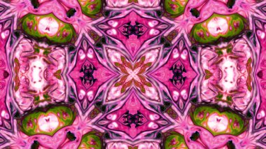 Soyut boya fırça mürekkep patlayabilir formanın düzgün kavramı simetrik desen süs dekoratif Kaleidoscope hareketi geometrik daire ve yıldız şekiller