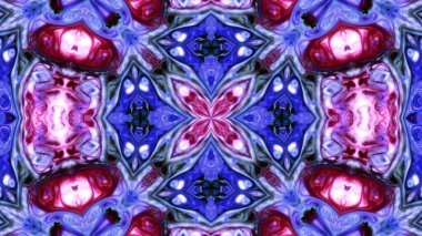 Soyut boya fırça mürekkep patlayabilir formanın düzgün kavramı simetrik desen süs dekoratif Kaleidoscope hareketi geometrik daire ve yıldız şekiller