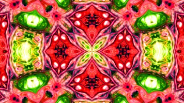 Soyut boya fırça mürekkep patlayabilir formanın düzgün kavramı simetrik desen süs dekoratif Kaleidoscope hareketi geometrik daire ve yıldız şekiller