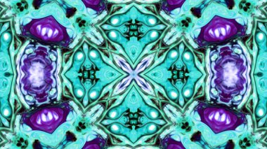 Soyut boya fırça mürekkep patlayabilir formanın düzgün kavramı simetrik desen süs dekoratif Kaleidoscope hareketi geometrik daire ve yıldız şekiller