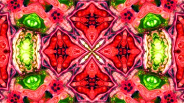 Soyut boya fırça mürekkep patlayabilir formanın düzgün kavramı simetrik desen süs dekoratif Kaleidoscope hareketi geometrik daire ve yıldız şekiller