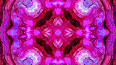 Soyut boya fırça mürekkep patlayabilir formanın düzgün kavramı simetrik desen süs dekoratif Kaleidoscope hareketi geometrik daire ve yıldız şekiller