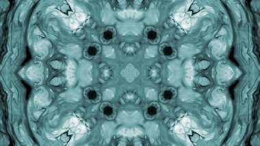 Soyut boya fırça mürekkep patlayabilir formanın düzgün kavramı simetrik desen süs dekoratif Kaleidoscope hareketi geometrik daire ve yıldız şekiller