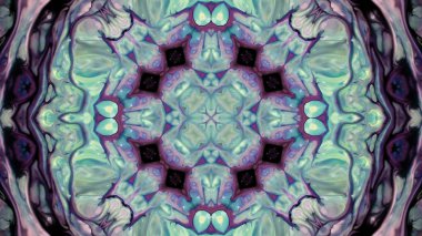 Soyut boya fırça mürekkep patlayabilir formanın düzgün kavramı simetrik desen süs dekoratif Kaleidoscope hareketi geometrik daire ve yıldız şekiller