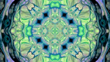 Soyut boya fırça mürekkep patlayabilir formanın düzgün kavramı simetrik desen süs dekoratif Kaleidoscope hareketi geometrik daire ve yıldız şekiller