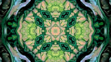 Soyut boya fırça mürekkep patlayabilir formanın düzgün kavramı simetrik desen süs dekoratif Kaleidoscope hareketi geometrik daire ve yıldız şekiller