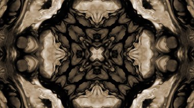 Soyut boya fırça mürekkep patlayabilir formanın düzgün kavramı simetrik desen süs dekoratif Kaleidoscope hareketi geometrik daire ve yıldız şekiller