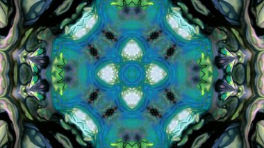 Soyut boya fırça mürekkep patlayabilir formanın düzgün kavramı simetrik desen süs dekoratif Kaleidoscope hareketi geometrik daire ve yıldız şekiller