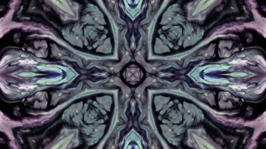 Soyut boya fırça mürekkep patlayabilir formanın düzgün kavramı simetrik desen süs dekoratif Kaleidoscope hareketi geometrik daire ve yıldız şekiller