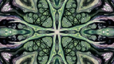 Soyut boya fırça mürekkep patlayabilir formanın düzgün kavramı simetrik desen süs dekoratif Kaleidoscope hareketi geometrik daire ve yıldız şekiller