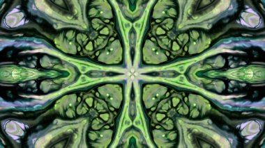 Soyut boya fırça mürekkep patlayabilir formanın düzgün kavramı simetrik desen süs dekoratif Kaleidoscope hareketi geometrik daire ve yıldız şekiller