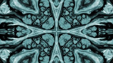 Soyut boya fırça mürekkep patlayabilir formanın düzgün kavramı simetrik desen süs dekoratif Kaleidoscope hareketi geometrik daire ve yıldız şekiller