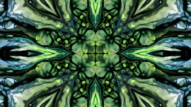 Soyut boya fırça mürekkep patlayabilir formanın düzgün kavramı simetrik desen süs dekoratif Kaleidoscope hareketi geometrik daire ve yıldız şekiller