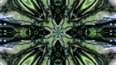 Soyut boya fırça mürekkep patlayabilir formanın düzgün kavramı simetrik desen süs dekoratif Kaleidoscope hareketi geometrik daire ve yıldız şekiller