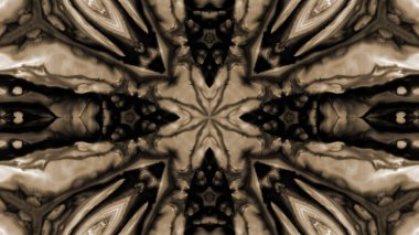 Soyut boya fırça mürekkep patlayabilir formanın düzgün kavramı simetrik desen süs dekoratif Kaleidoscope hareketi geometrik daire ve yıldız şekiller