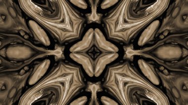 Soyut boya fırça mürekkep patlayabilir formanın düzgün kavramı simetrik desen süs dekoratif Kaleidoscope hareketi geometrik daire ve yıldız şekiller