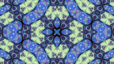 Soyut boya fırça mürekkep patlayabilir formanın düzgün kavramı simetrik desen süs dekoratif Kaleidoscope hareketi geometrik daire ve yıldız şekiller