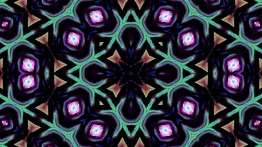 Soyut boya fırça mürekkep patlayabilir formanın düzgün kavramı simetrik desen süs dekoratif Kaleidoscope hareketi geometrik daire ve yıldız şekiller