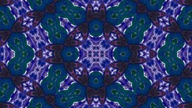 Soyut boya fırça mürekkep patlayabilir formanın düzgün kavramı simetrik desen süs dekoratif Kaleidoscope hareketi geometrik daire ve yıldız şekiller