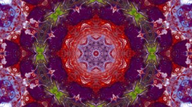 Soyut boya fırça mürekkep patlayabilir formanın düzgün kavramı simetrik desen süs dekoratif Kaleidoscope hareketi geometrik daire ve yıldız şekiller