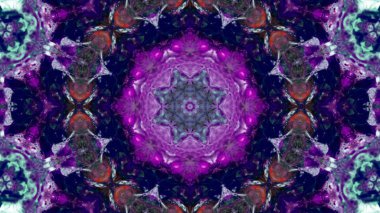 Soyut boya fırça mürekkep patlayabilir formanın düzgün kavramı simetrik desen süs dekoratif Kaleidoscope hareketi geometrik daire ve yıldız şekiller