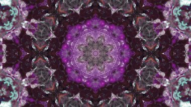 Soyut boya fırça mürekkep patlayabilir formanın düzgün kavramı simetrik desen süs dekoratif Kaleidoscope hareketi geometrik daire ve yıldız şekiller