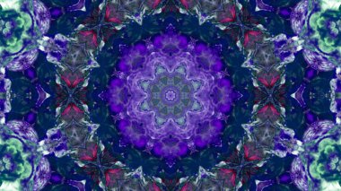 Soyut boya fırça mürekkep patlayabilir formanın düzgün kavramı simetrik desen süs dekoratif Kaleidoscope hareketi geometrik daire ve yıldız şekiller