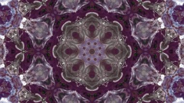 Soyut boya fırça mürekkep patlayabilir formanın düzgün kavramı simetrik desen süs dekoratif Kaleidoscope hareketi geometrik daire ve yıldız şekiller