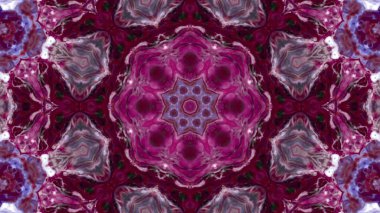 Soyut boya fırça mürekkep patlayabilir formanın düzgün kavramı simetrik desen süs dekoratif Kaleidoscope hareketi geometrik daire ve yıldız şekiller