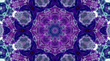 Soyut boya fırça mürekkep patlayabilir formanın düzgün kavramı simetrik desen süs dekoratif Kaleidoscope hareketi geometrik daire ve yıldız şekiller