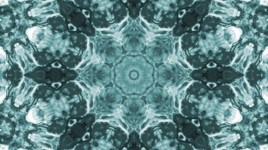 Soyut boya fırça mürekkep patlayabilir formanın düzgün kavramı simetrik desen süs dekoratif Kaleidoscope hareketi geometrik daire ve yıldız şekiller