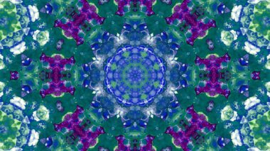 Soyut boya fırça mürekkep patlayabilir formanın düzgün kavramı simetrik desen süs dekoratif Kaleidoscope hareketi geometrik daire ve yıldız şekiller