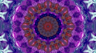 Soyut boya fırça mürekkep patlayabilir formanın düzgün kavramı simetrik desen süs dekoratif Kaleidoscope hareketi geometrik daire ve yıldız şekiller