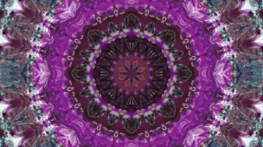 Soyut boya fırça mürekkep patlayabilir formanın düzgün kavramı simetrik desen süs dekoratif Kaleidoscope hareketi geometrik daire ve yıldız şekiller