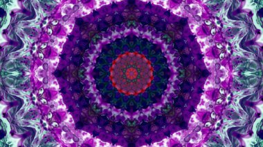 Soyut boya fırça mürekkep patlayabilir formanın düzgün kavramı simetrik desen süs dekoratif Kaleidoscope hareketi geometrik daire ve yıldız şekiller