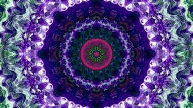 Soyut boya fırça mürekkep patlayabilir formanın düzgün kavramı simetrik desen süs dekoratif Kaleidoscope hareketi geometrik daire ve yıldız şekiller