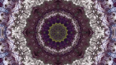 Soyut boya fırça mürekkep patlayabilir formanın düzgün kavramı simetrik desen süs dekoratif Kaleidoscope hareketi geometrik daire ve yıldız şekiller