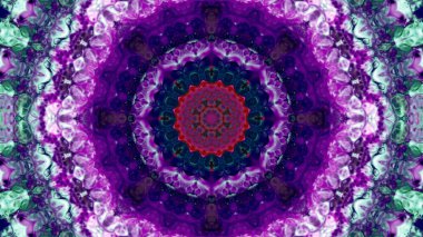 Soyut boya fırça mürekkep patlayabilir formanın düzgün kavramı simetrik desen süs dekoratif Kaleidoscope hareketi geometrik daire ve yıldız şekiller