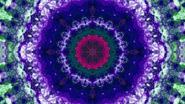 Soyut boya fırça mürekkep patlayabilir formanın düzgün kavramı simetrik desen süs dekoratif Kaleidoscope hareketi geometrik daire ve yıldız şekiller