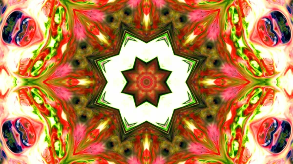 Soyut boya fırça mürekkep patlayabilir formanın düzgün kavramı simetrik desen süs dekoratif Kaleidoscope hareketi geometrik daire ve yıldız şekiller