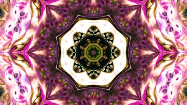 Soyut boya fırça mürekkep patlayabilir formanın düzgün kavramı simetrik desen süs dekoratif Kaleidoscope hareketi geometrik daire ve yıldız şekiller